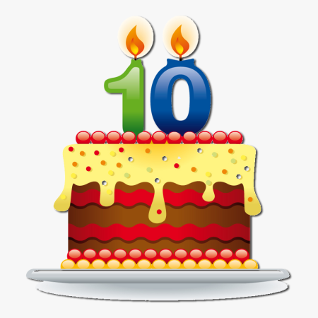 Тортик со свечкой 10 лет