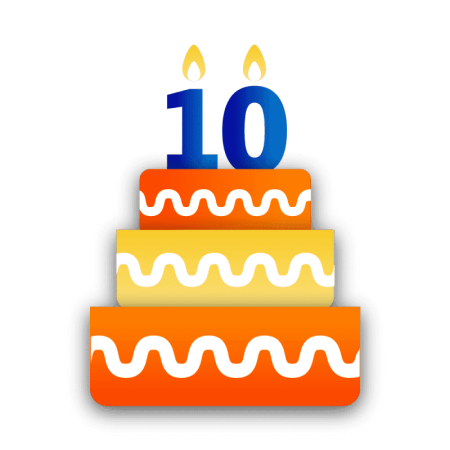 Торт 10 лет вектор