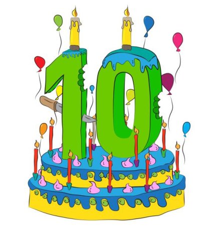 Свечка 10 лет на торт