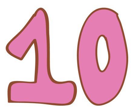 Цифра 10 цветная