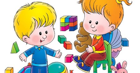 Рисунок играющих детей в детском саду