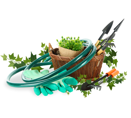 Садовый инвентарь на прозрачном фоне