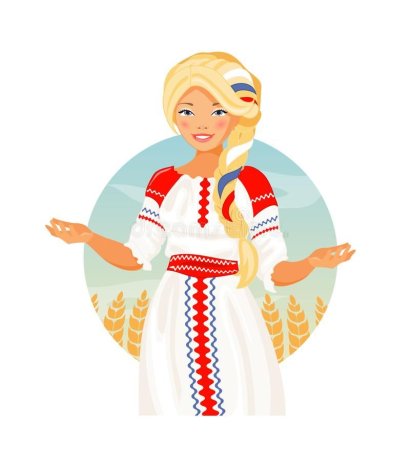 Девушка в русском костюме вектор