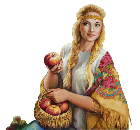 Девица красавица на белом фоне