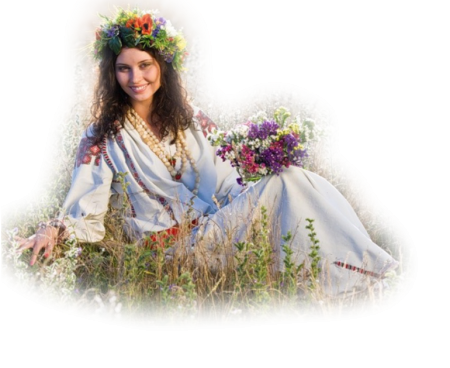 Девушки летние на прозрачном фоне