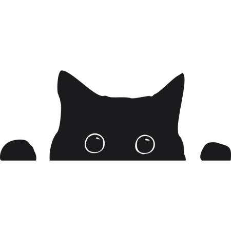 Наклейка кот выглядывает