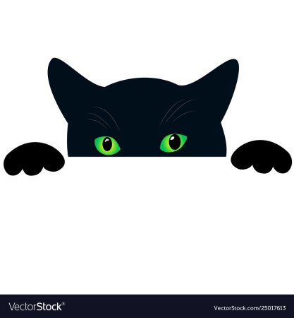 Наклейка кот выглядывает