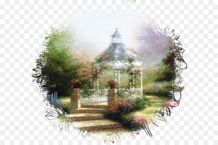 Фон для фотошопа сад с беседкой