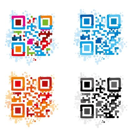 Разноцветные QR коды