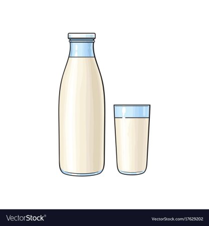 Бутылка молока на белом фоне