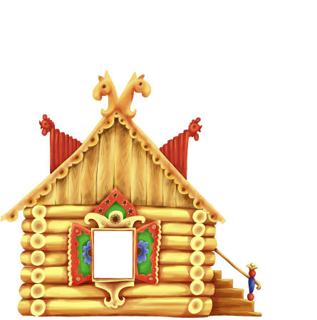 Дом Теремок сбоку вектор