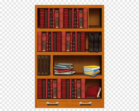 Стеллаж с книгами на белом фоне