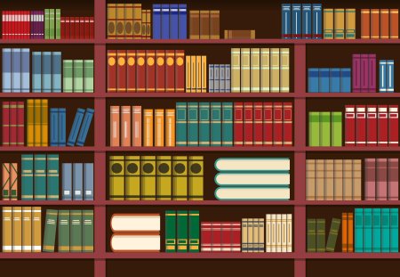 Полка с книгами векторный
