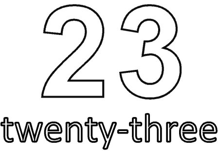 Цифра 23 трафарет