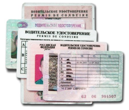 Шаблон водительских прав