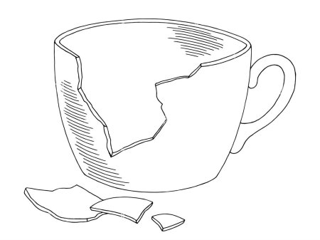 Рисунок разбитой чашки