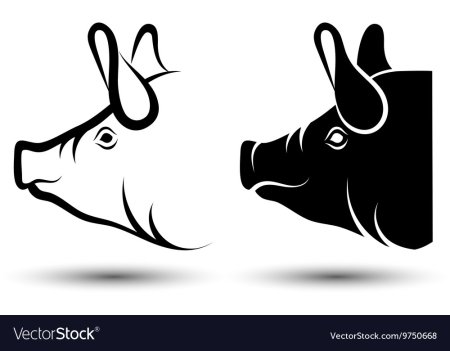 Морда свиньи силуэт