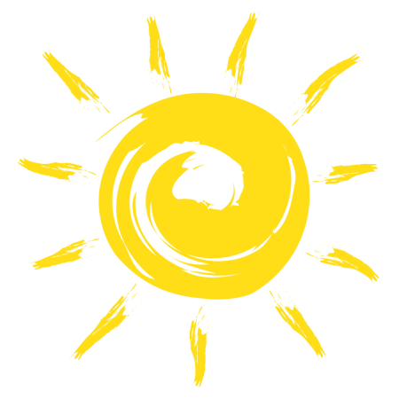 Солнце на белом фоне