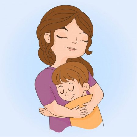 Мама с ребенком мультяшные