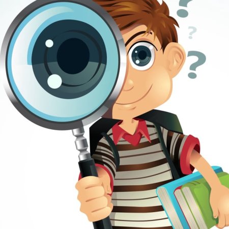Ученик с лупой