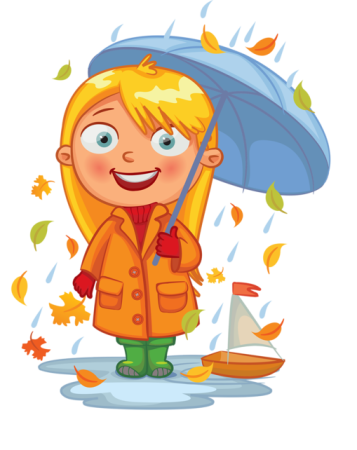 Мультяшные дети осень