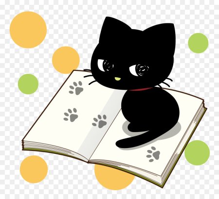 Черный кот с книгой