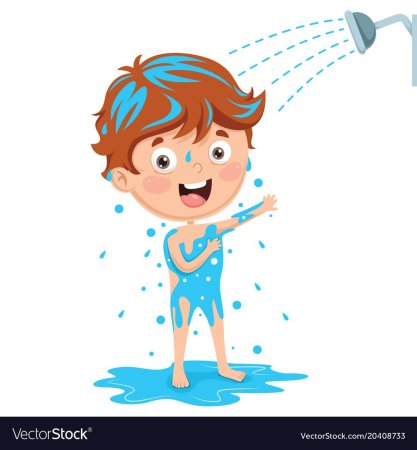 Обливание водой на белом фоне