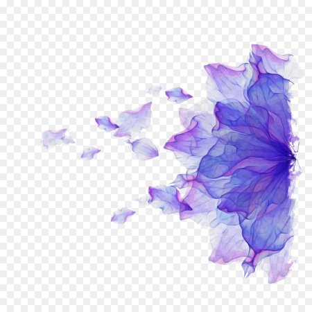 Фиолетовые Акварельные цветы