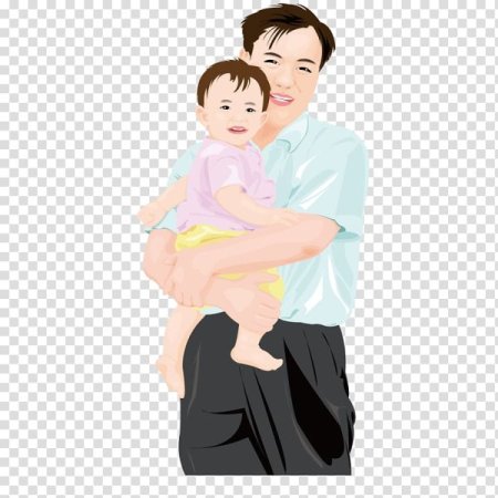 Ребенок на руках у папы арт
