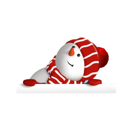 Снеговик выглядывает из за угла