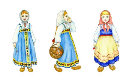Персонажи в народных костюмах