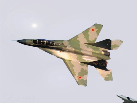 Военный самолет на белом фоне