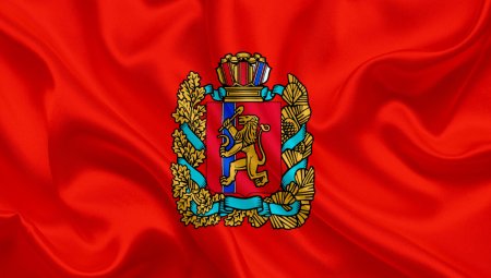 Карта Красноярского края с гербом