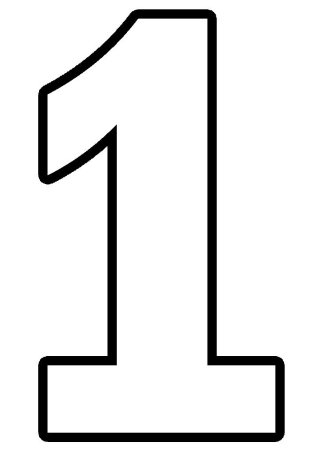 Цифра 1 трафарет