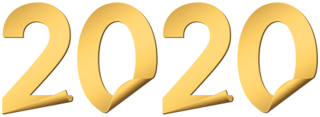 Цифры 2020 на прозрачном фоне