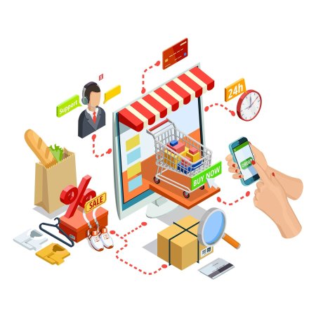 Интернет магазин иллюстрация