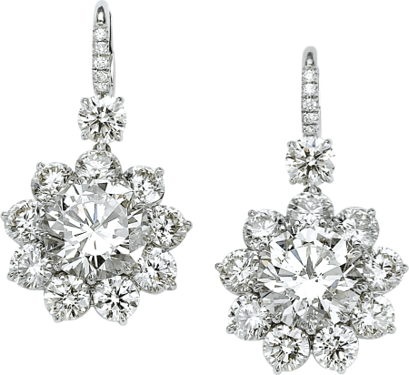 Серебряные сережки с бриллиантами