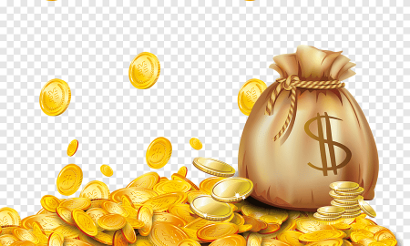 Мешок с золотыми монетами