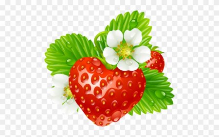 Ягоды земляники на прозрачном фоне