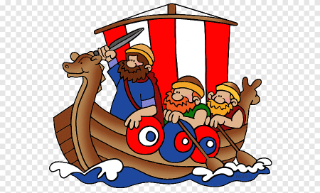 Драккар викингов cartoon