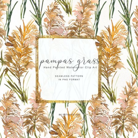 Boho Pampas grass Watercolor