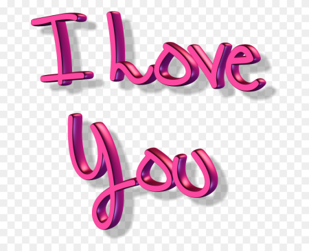 Надпись i Love you на прозрачном фоне