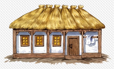 Домик с соломенной крышей вектор