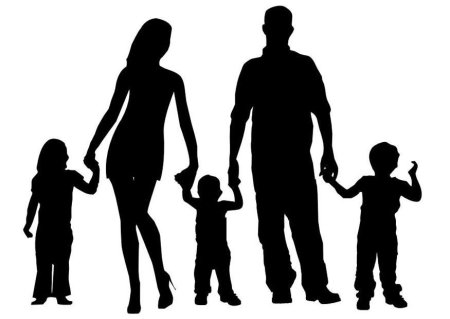 Силуэт родителей с ребенком