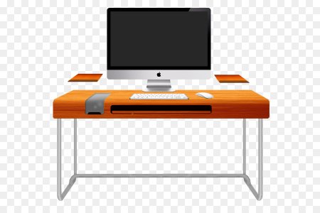 Рабочее место на белом фоне