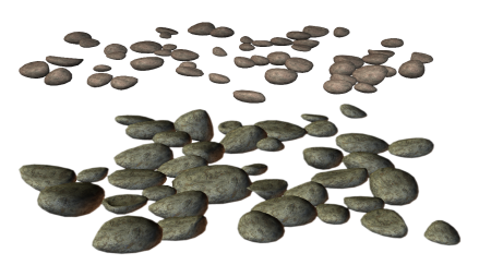 Морская галька на прозрачном фоне