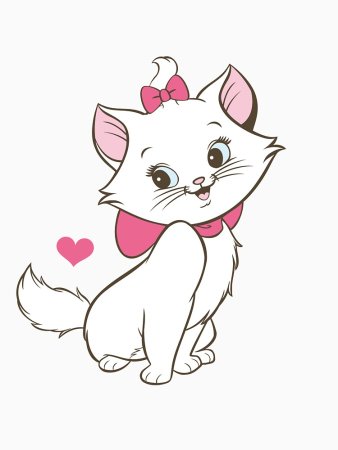 Кошка Мари на белом фоне