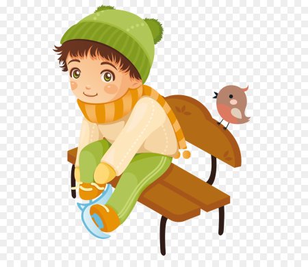 Дети на прогулке на прозрачном фоне