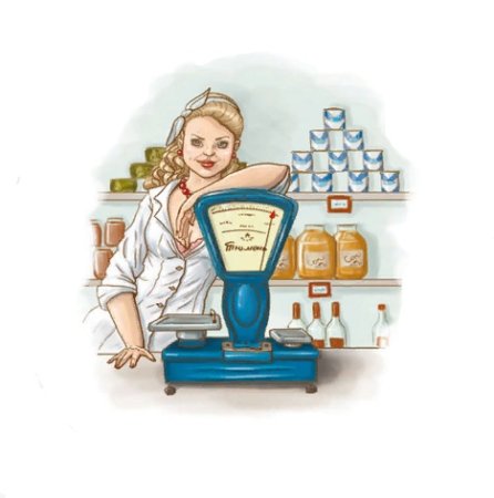 Рисунок продавца в магазине