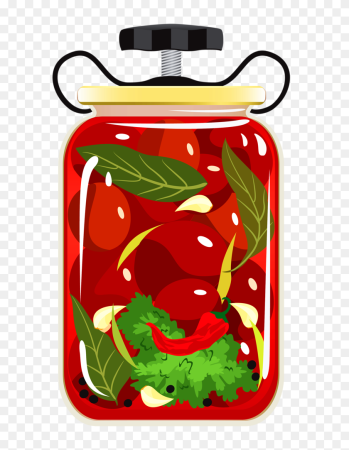 Банка с огурцами мультяшная